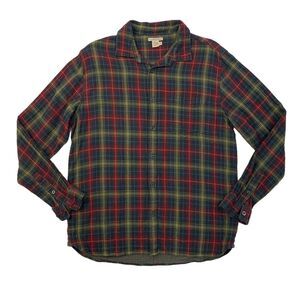 Carbon2Cobalt Shirt Mens M Medium Navy Red Plaid Long Sleeve Cotton Flannel